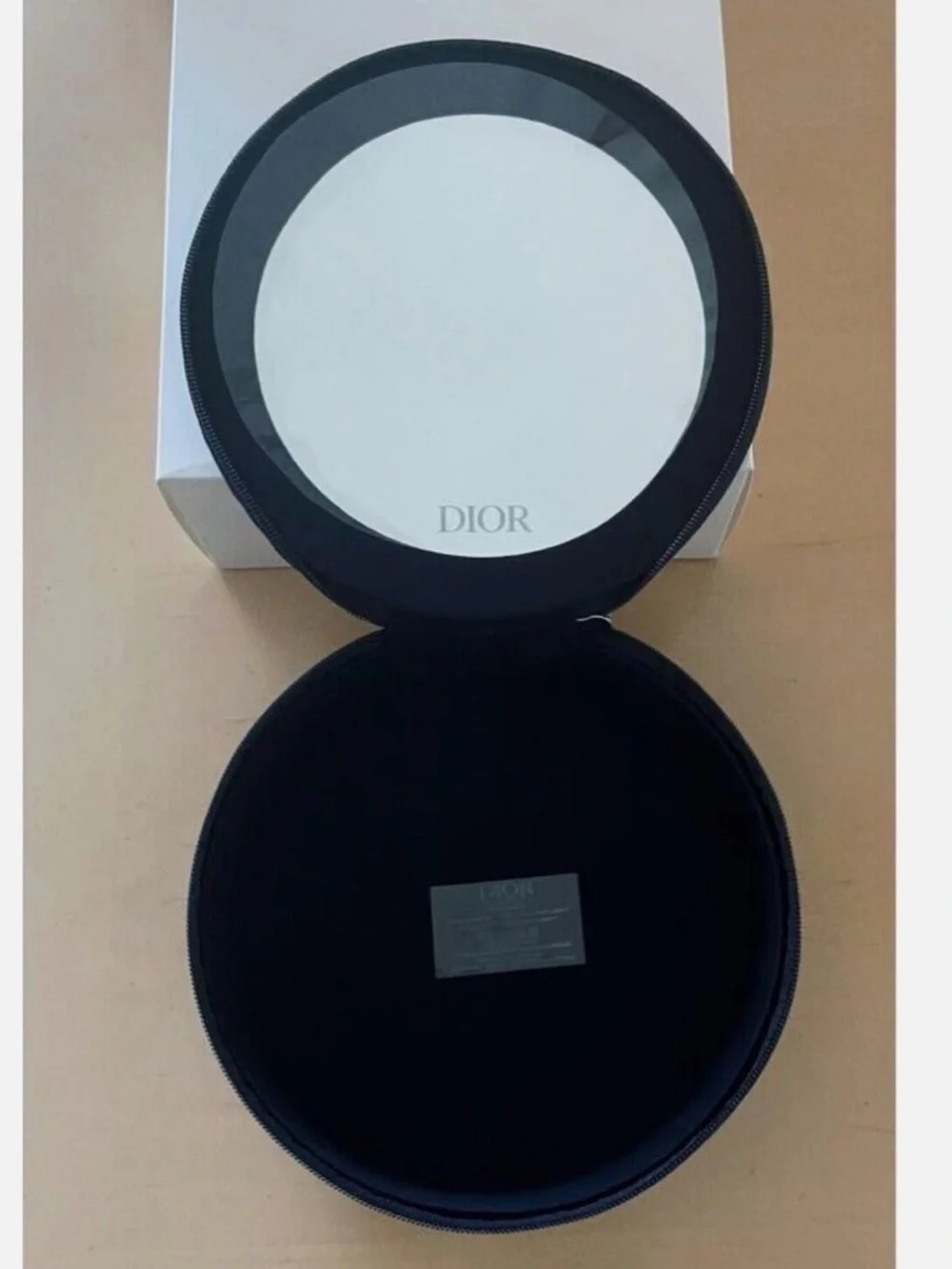 Christian Dior Vanity Pouch Makeup Case w/ inner mirror Black
